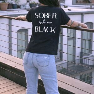 Sober is the new black graphic tee I statement tee I recovery